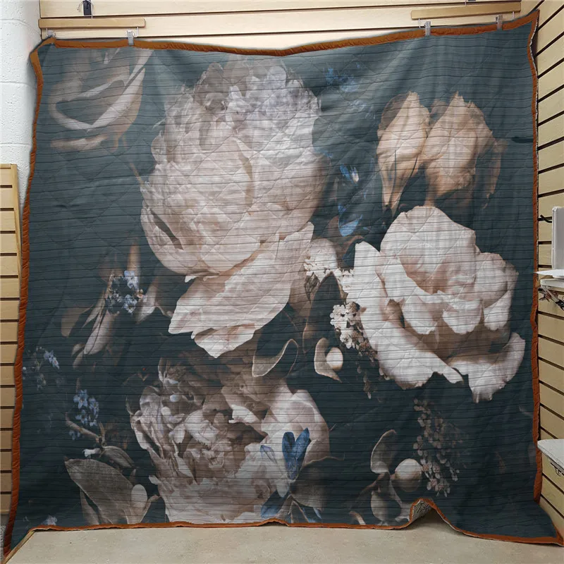 Стёганое одеяло красивый цветок Colchas Para Cama летнее одеяло Стёганое покрывало для путешествий Edredon Verano Прямая поставка