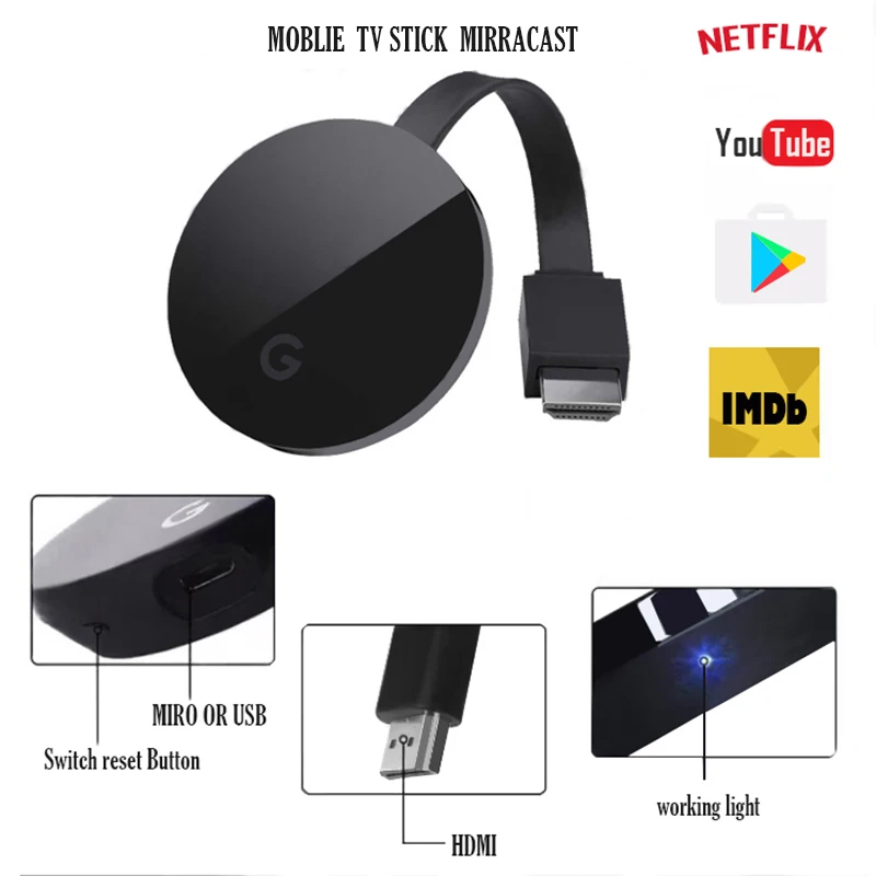 Горячая yehua G5 2 4G WIFI HDMI ключ тв палка поддержка хром/miracast/aiplay/Dlna android для iphone iOS 8 выше