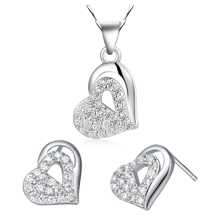 Новинка ожерелье/серьги с красивым покрытием в виде сердца Наборы украшений