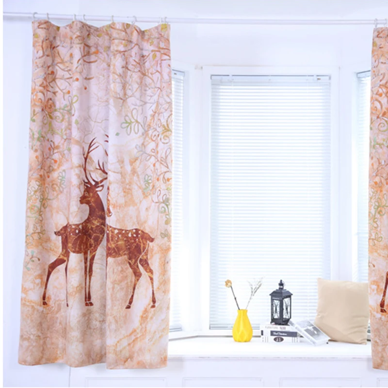 Готовые оконные шторы с цифровой печатью в виде оленя для гостиной Северной