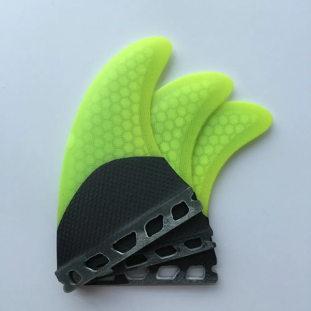 Yellow1 Новые ласты продукт из углеродного волокна future surf Плавники сотовый плавник для доски для серфинга для водных видов спорта - Цвет: Yellow1