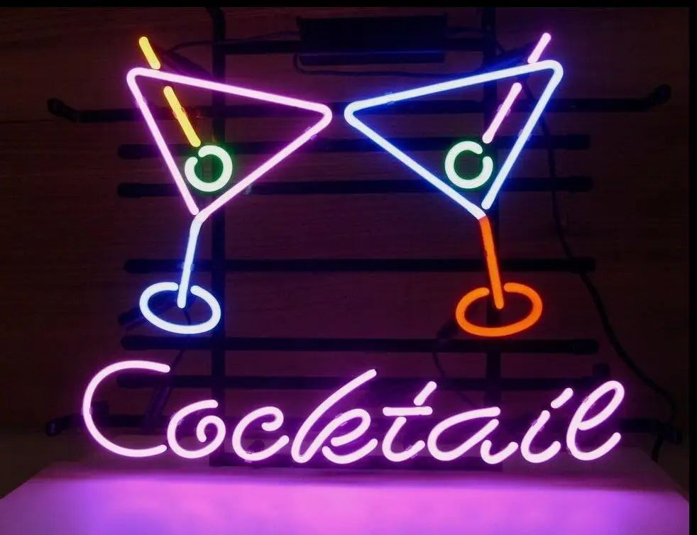 

Custom Cocktail Martini Beer Glass Neon Light Sign Beer Bar