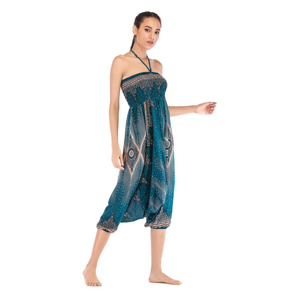 Мужские и женские тайские шаровары Boho Festival Hippy Smock с высокой талией для йоги брюки женские модные однотонные с высокой талией Mulheres# J4