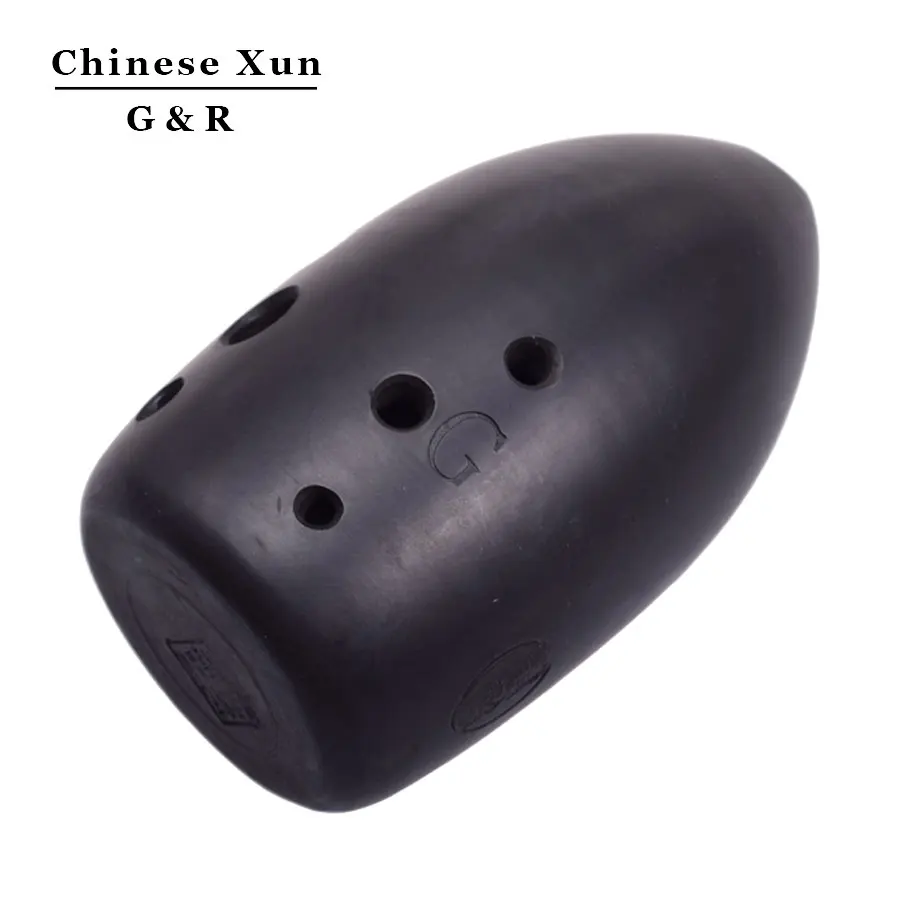 8 отверстий Китайская древняя канавка Xun черная керамика двухкамерная