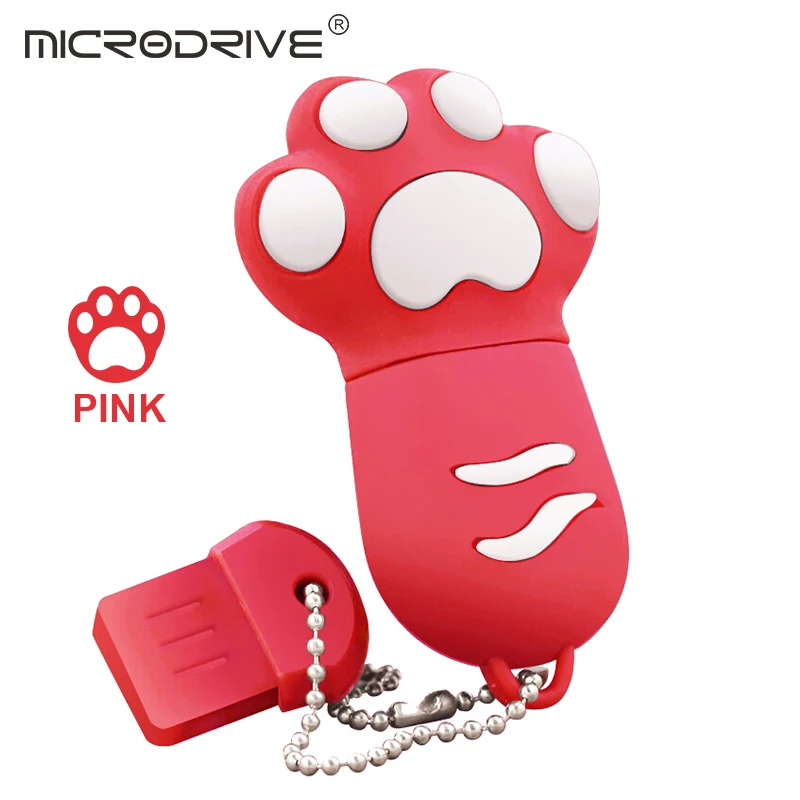 Розовый USB флеш-накопитель с милым когтем кошки, 6 цветов, ручка driv Stick, 4 ГБ, 8 ГБ, 16 ГБ, 32 ГБ, 64 ГБ, карта памяти, лучший подарок, флеш-накопитель, u-диск - Цвет: Розовый