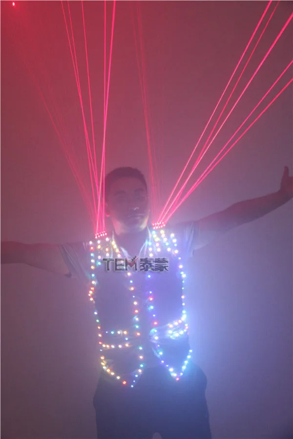 Модная красная куртка для лазерных вечеринок Laserman светодиодный жилет костюмы одежда сценические костюмы для певицы танцовщицы для ночных клубов