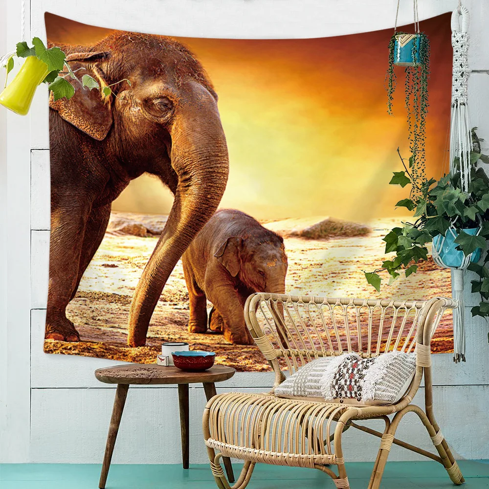 Гобелен с изображением слона гобелен настенный большой индийский Богемный Хиппи
