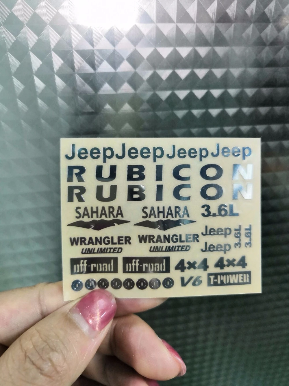 1/10 1/12 наклейки на тело chorme для RC WRANGLER гусеничный грузовик крест 8x8 TRX4 hRAXXAS AXIAL SCX10