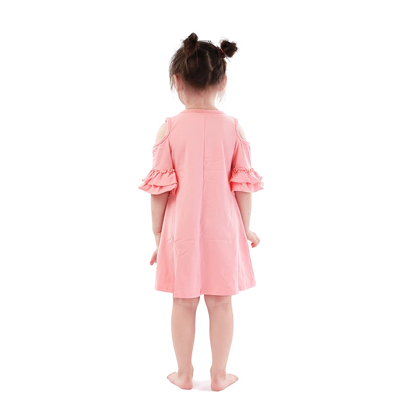 2018 Семейные одинаковые наряды Kaiya Angel светло розовые хлопковые подходящие платья