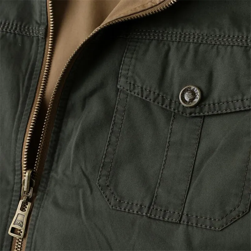 Толстая хлопковая Двусторонняя куртка пальто Мужская Осенняя сафари мужская