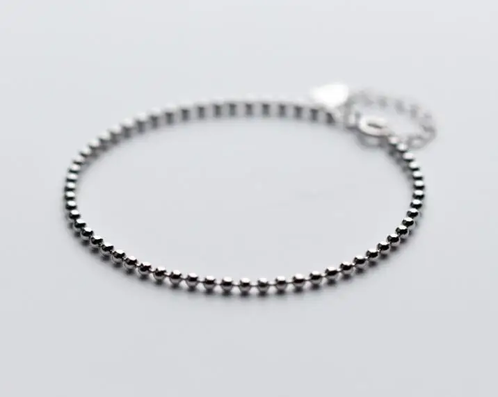 Очень маленькие шарики 2 мм 100% настоящие. Браслет цепь из стерлингового серебра 925