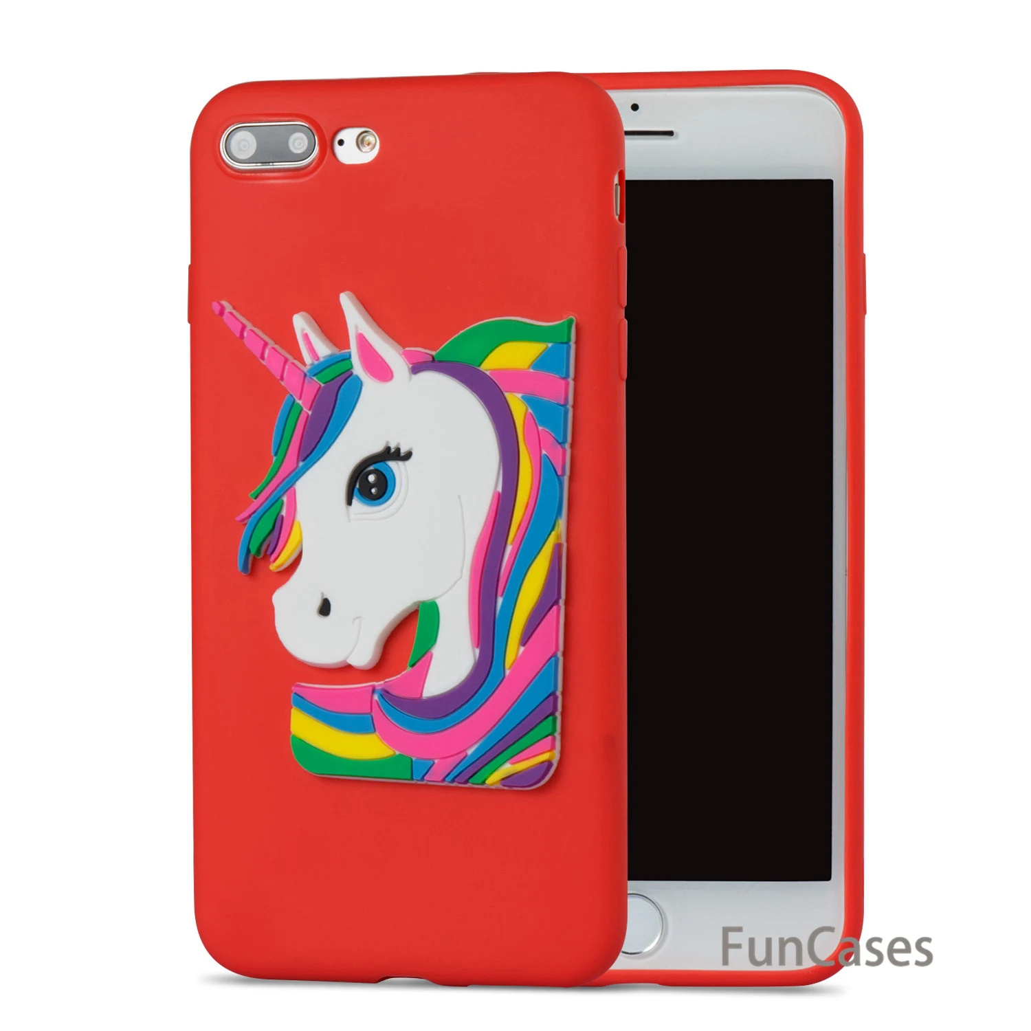 Симпатичные Единорог случае СПС покрытие iPhone 7 Plus Мягкая силиконовая задняя