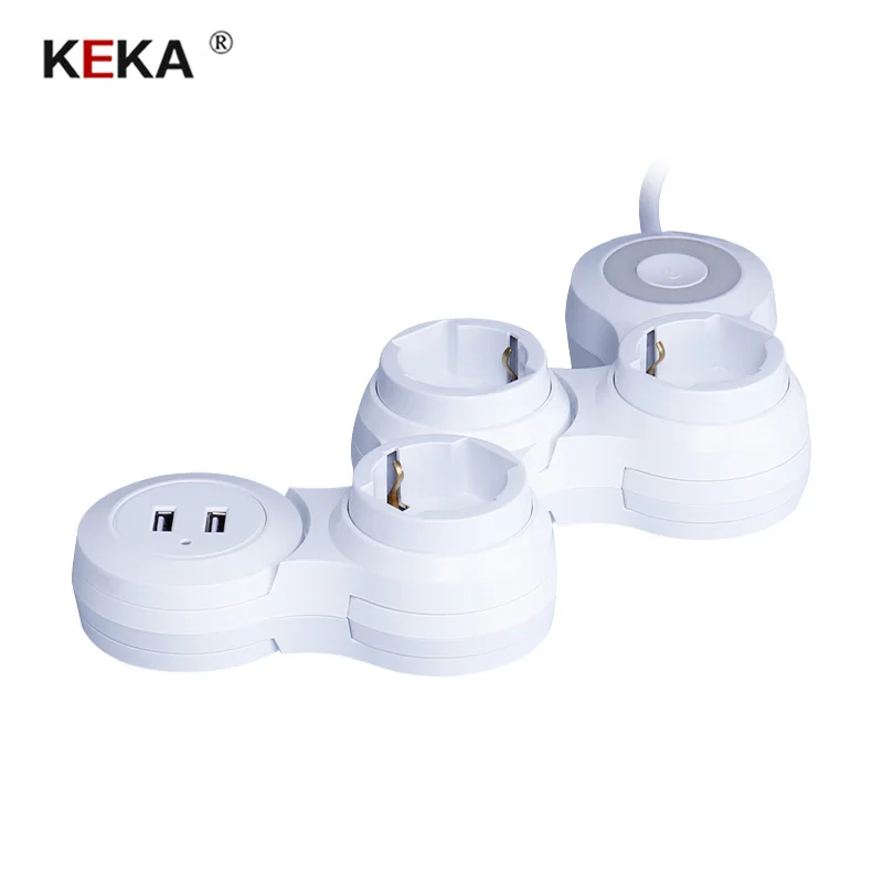 Розетка электрическая KEKA 3/3/3 шт. регулируемая с 2 usb портами|Электрические