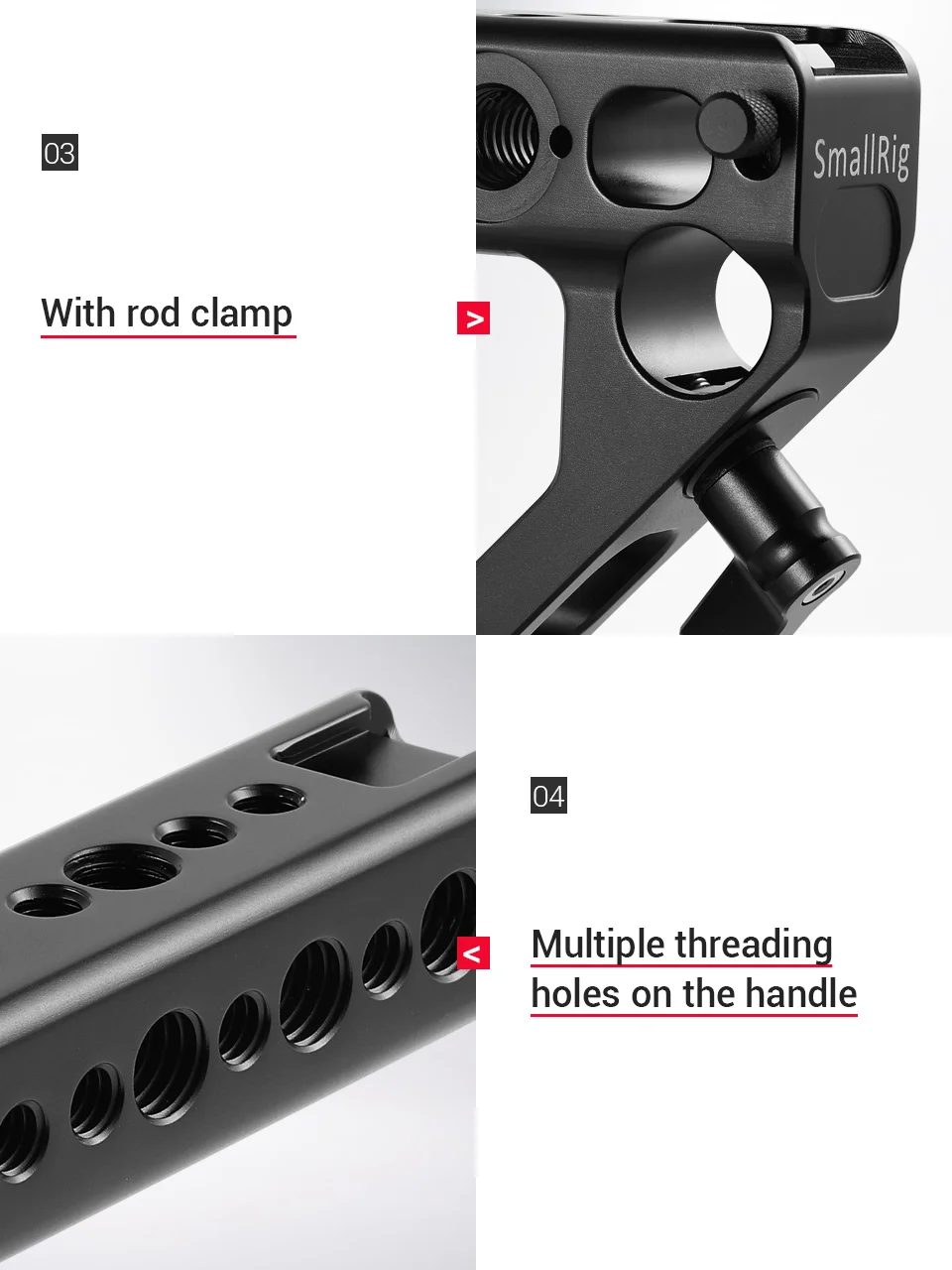 SmallRig адаптер для холодного башмака ручка для крепления DSLR камер и клеток с винтами для большого пальца+ 15 мм зажим для стержня универсальная рукоятка-2094