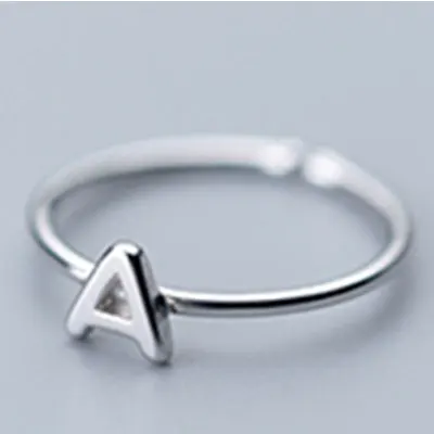 A UMODE, корейские 925 пробы, серебряные кольца, трендовые английские буквы, открытые кольца для женщин, Серебряный подарок для девушек, Женские Ювелирные изделия ULR0737A - Цвет камня: A