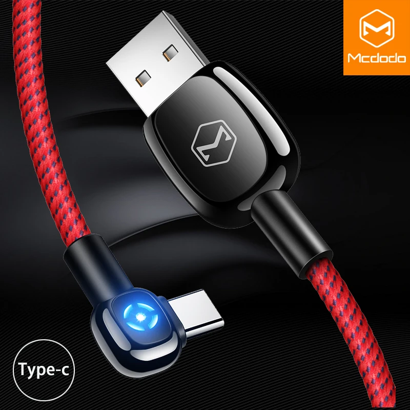 Mcdodo usb type C кабель для мобильного телефона 2A Быстрая зарядка QC 3,0 кабель для передачи данных для samsung S10 S9 huawei P30 Pro 90 локтевой кабель USB C