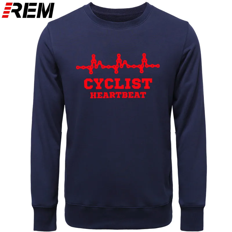 Для мужчин s CYCLINGer Cyclist Heartbeat Горный Дорожный велосипед Забавный велосипед мужские повседневные толстовки с длинными рукавами в китайском стиле, толстовки - Цвет: NAVY RED