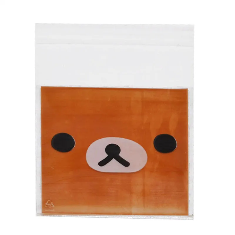 coffee bear 100 шт милый мультяшный Подарочный мешок конфет для рождества, свадьбы, дня рождения, печенья, печенья, упаковка, самоклеющиеся полипропиленовые пакеты, пакет для выпечки - Цвет: coffee bear