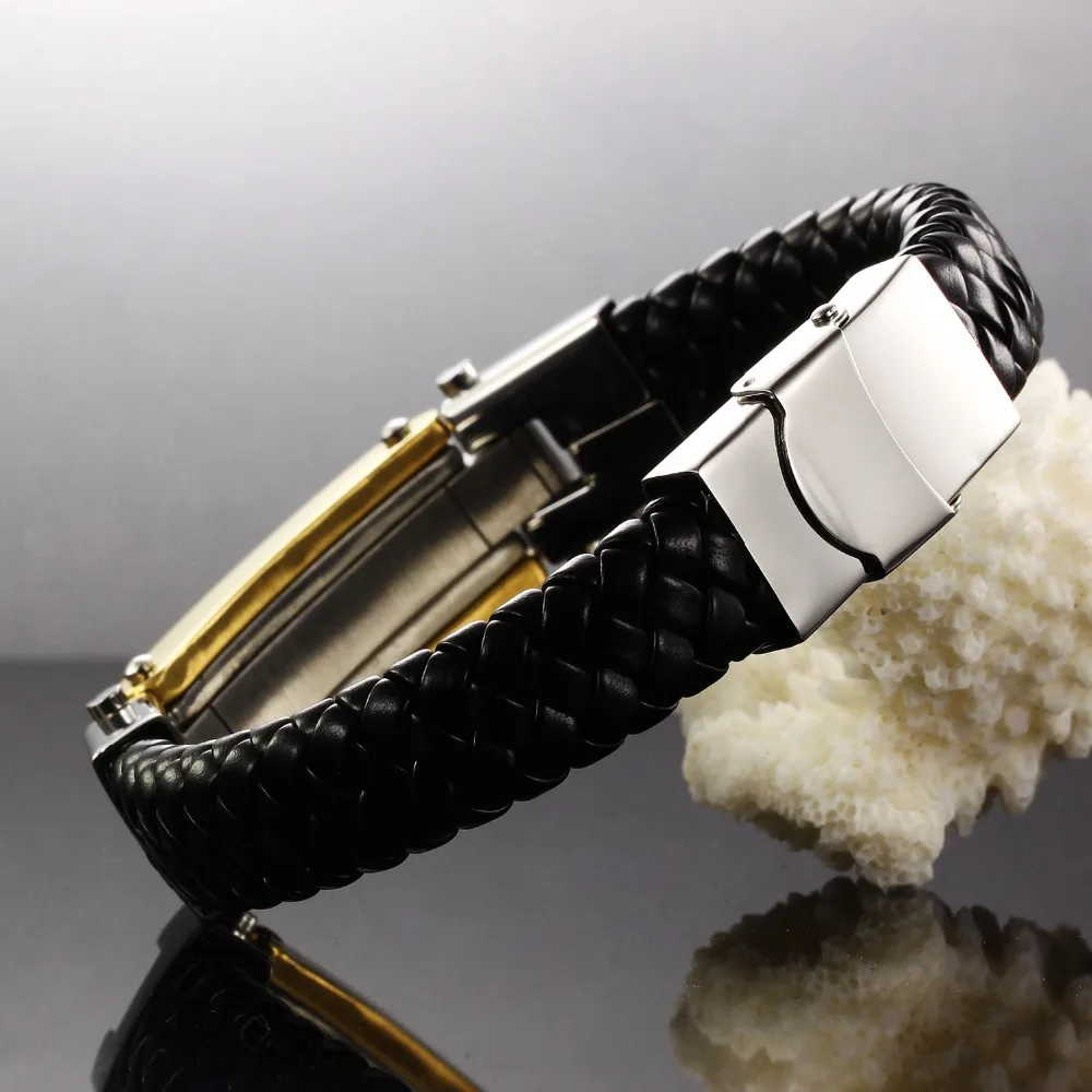 OPK винтажные мужские браслеты из натуральной кожи модные классические