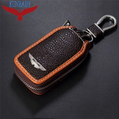 Coffe brown KUNBABY, топ, натуральная коровья кожа, сумка для ключей от автомобиля, чехол для ключей, держатель, новая мода, автомобильный стиль, автомобильные аксессуары для Aston Martin - Название цвета: Coffe brown