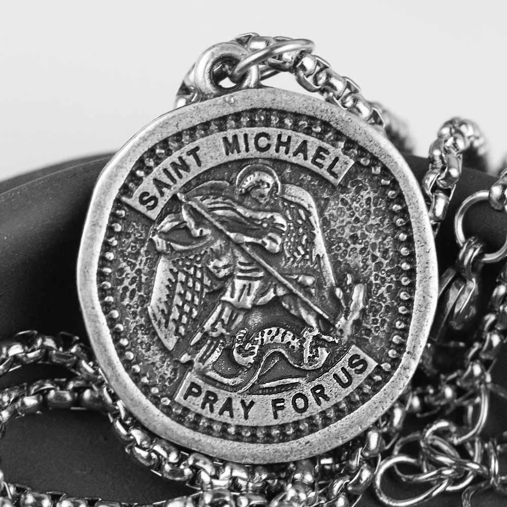 A337St. Michael Подвеска с Майклом с защитой от Archangel, подвеска guuradian Angel Wing, патрон, католический медальон, ювелирные изделия, Прямая поставка - Окраска металла: A337St. Michael