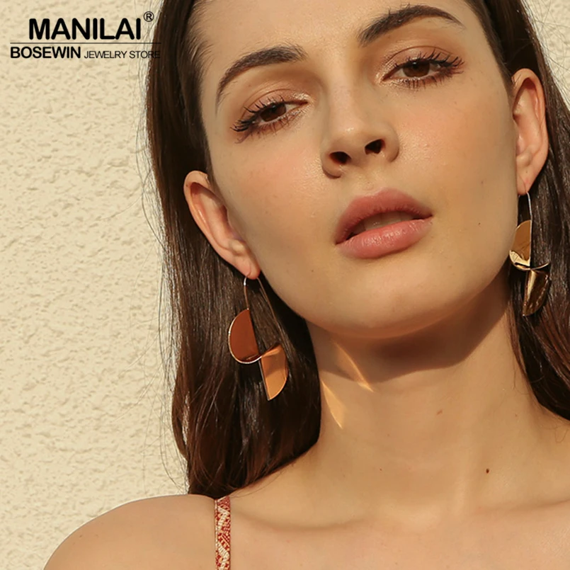 MANILAI, простой дизайн, яркие серьги-гвоздики из сплава, модное ювелирное изделие, винтажная мельница, панк серьги для женщин, Brincos