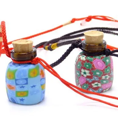 2 мл Модный цветочный Рисунок Полимерная глина духи кулон ожерелье Мини