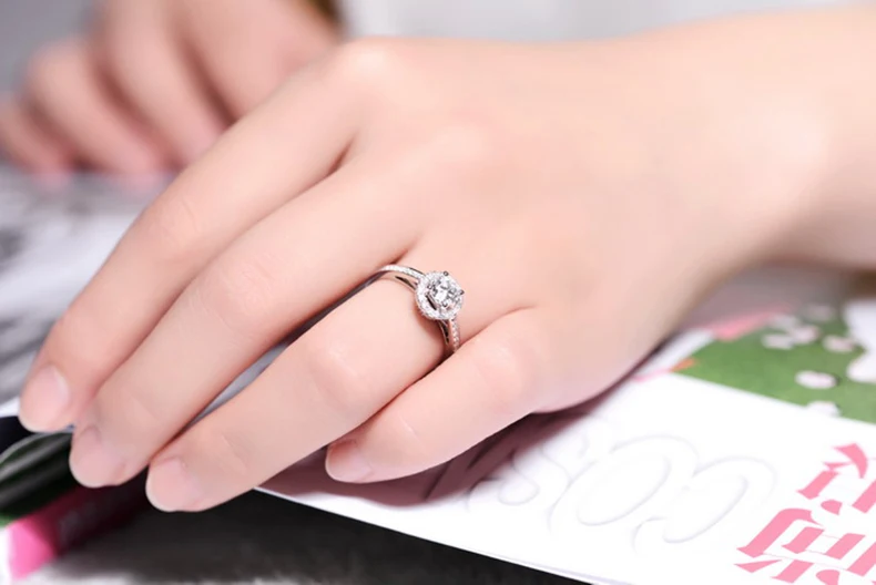 Женское кольцо ZOCAI Whirling Dance Real 0 70 CT Certified F G/SI Diamond 18 К белое золото (Au750) W03831|engagement rings