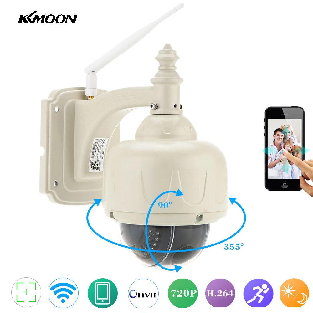 KKmoon 720 P Беспроводной Wi-Fi Ip камера Открытый PTZ 2.8-12 мм Авто-фокус Водонепроницаемый H.264 HD CCTV Камеры безопасности Wi-Fi Ночного Видения Ip-камера