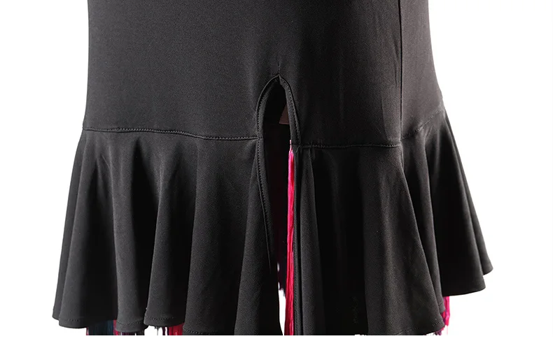 New Colorful Fringe Latin Dance Skirt Female Skirts Ballroom Cha Cha Women Dance Practice Costume Sexy Half Skirt DL3994