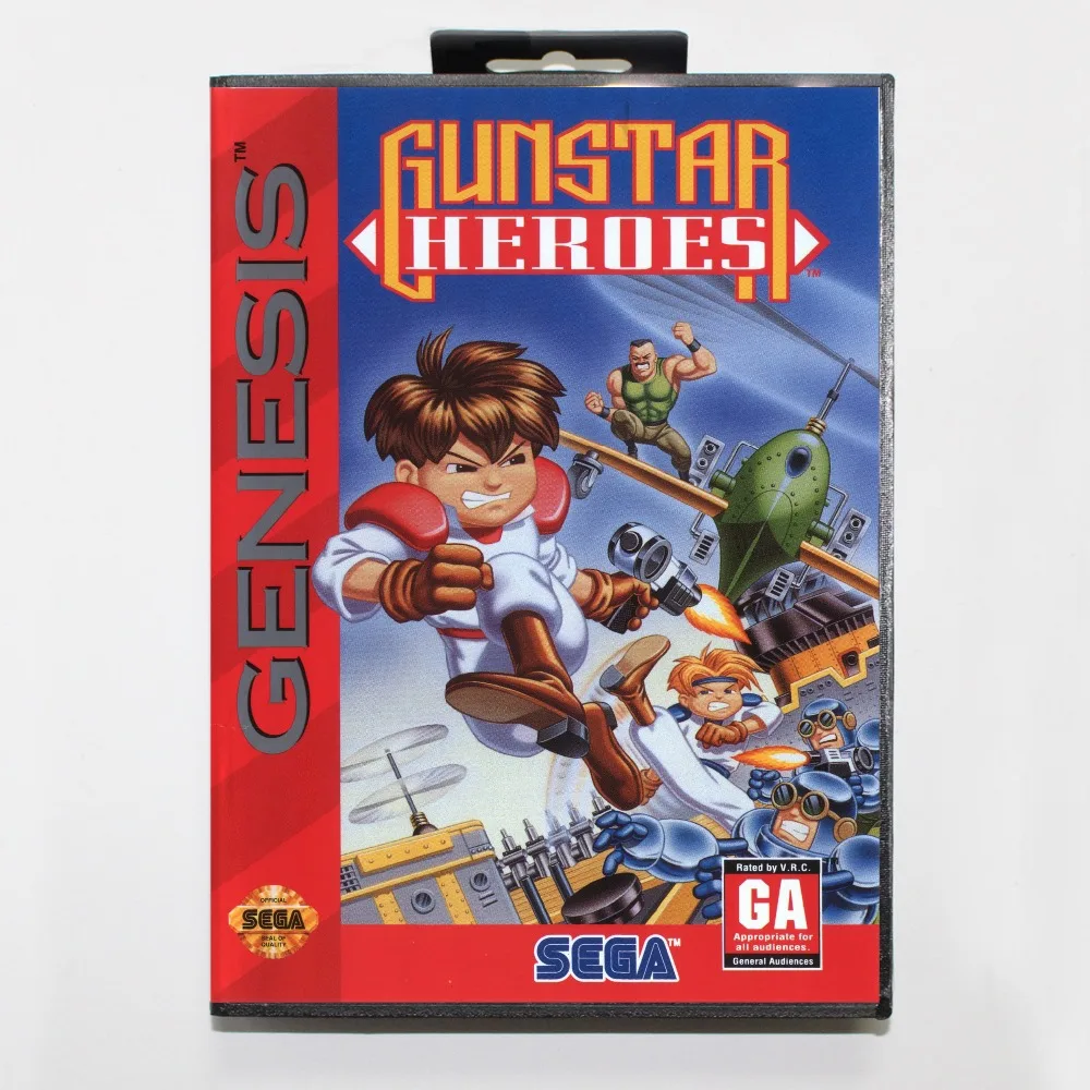 16 бит Sega MD игровой Картридж с розничной коробкой Gunstar герои карточная игра для