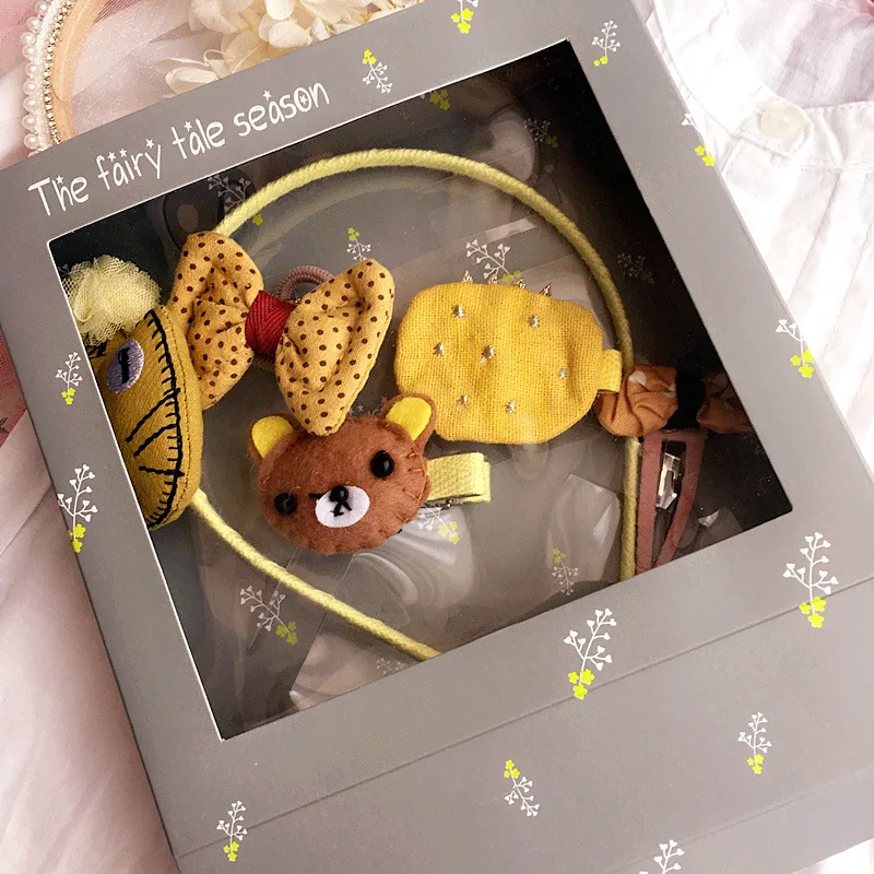 Корейский хлопок цветок корона набор аксессуаров для волос Handma заколки Микки