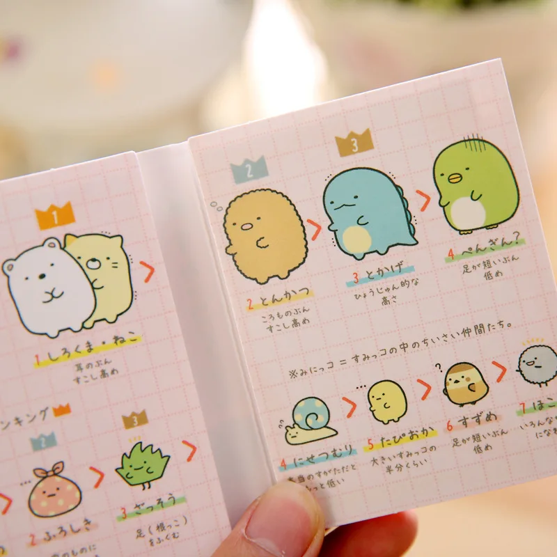 Милый Sumikko guurashi 4 складной блокнот для заметок N Times Sticky Notes memo закладки для блокнота подарочные канцелярские товары