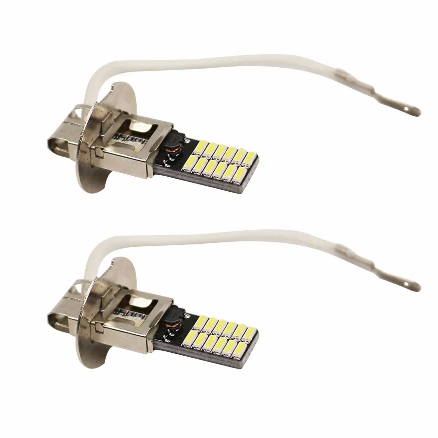 YCCPAUTO 2 шт. 24 SMD 4014 H3 светодиодный противотуманный светильник 6500K белый светодиодный светильник источник для автомобиля противотуманный светильник s ходовые фары для вождения