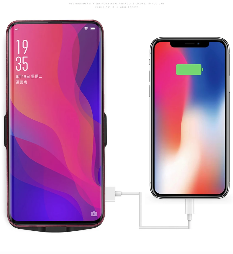 Внешний аккумулятор 6500 мАч чехол для OPPO Find X задний Ультратонкий внешний |