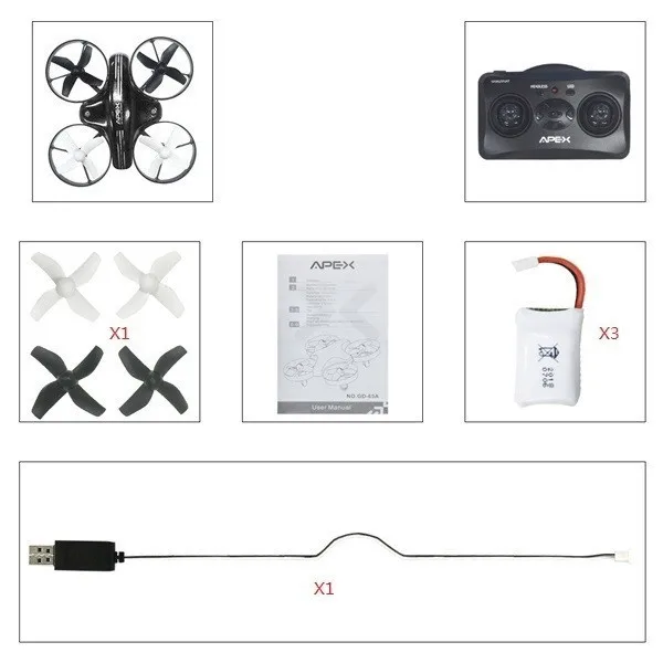 APEX мини Дрон RC Квадрокоптер 2,4G Высота Безголовый режим дистанционное управление 6 оси гироскоп дроны самолет игрушка для детей - Цвет: BK-3B-1C
