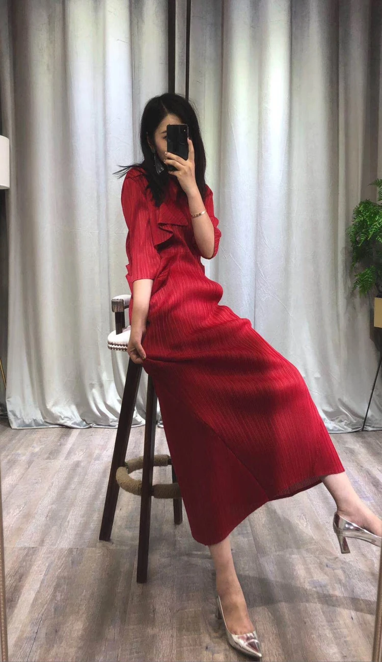 Changpleat 2019 Весна Лето Новое Женское платье Miyak Плиссированное модное тонкое