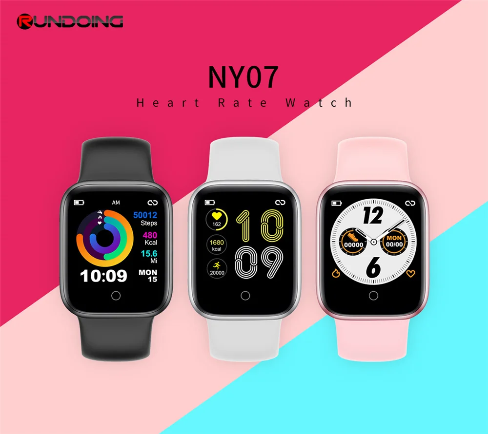 RUNDOING NY07, женские Смарт-часы с Bluetooth, пульсометр, кровяное давление, фитнес-трекер, модные мужские спортивные Смарт-часы для женщин и мужчин