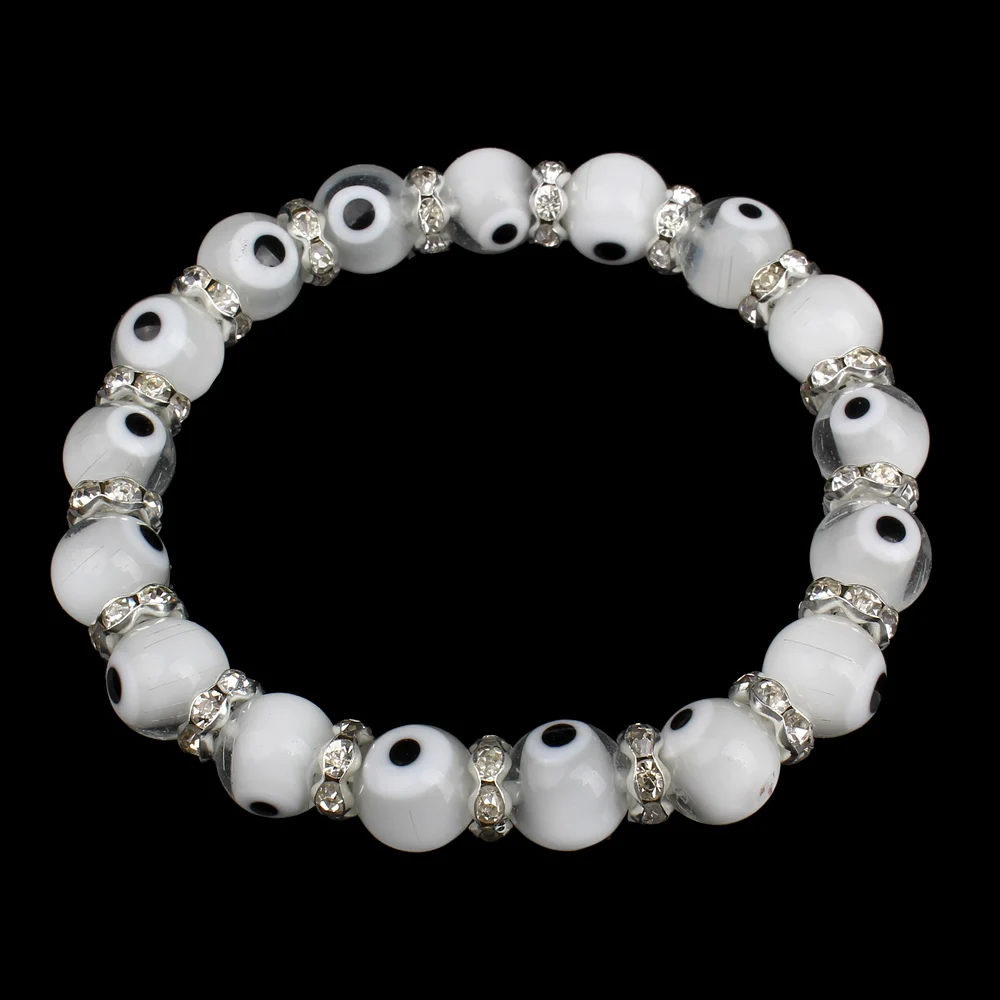 sand opal YYW Новые оптовые этнические сглаза Стразы Религиозные ювелирные изделия браслет красочные 10 мм ручной работы лэмпворк турецкие браслеты для женщин - Окраска металла: sand opal