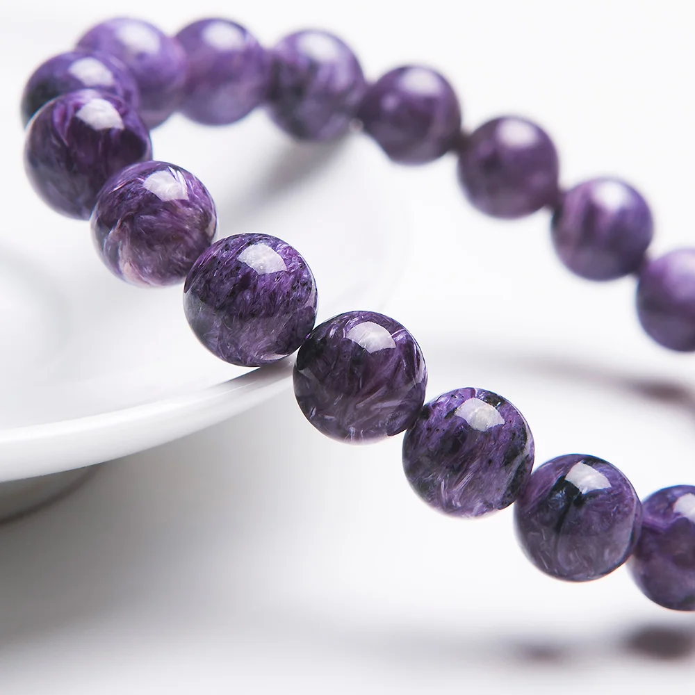 Натуральный фиолетовый драгоценный камень Charoite для женщин и мужчин 10 мм круглые