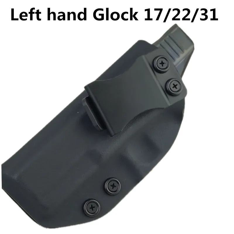 Left Glock 17 22 31 Внутри пояса IWB Kydex кобура на заказ для Glock 17 19 22 23 25 26 27 31 32 33 43 скрытый 9 мм Пистолет Чехол beltclip - Цвет: Left Glock 17 22 31