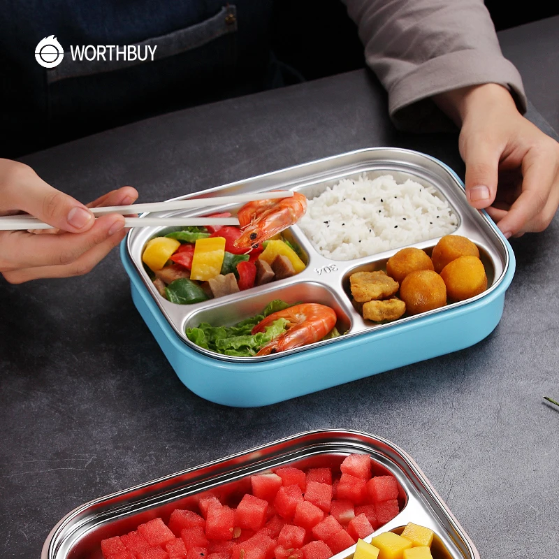 WORTHBUY японская детская коробка Bento 304 из нержавеющей стали детский Ланч бокс с