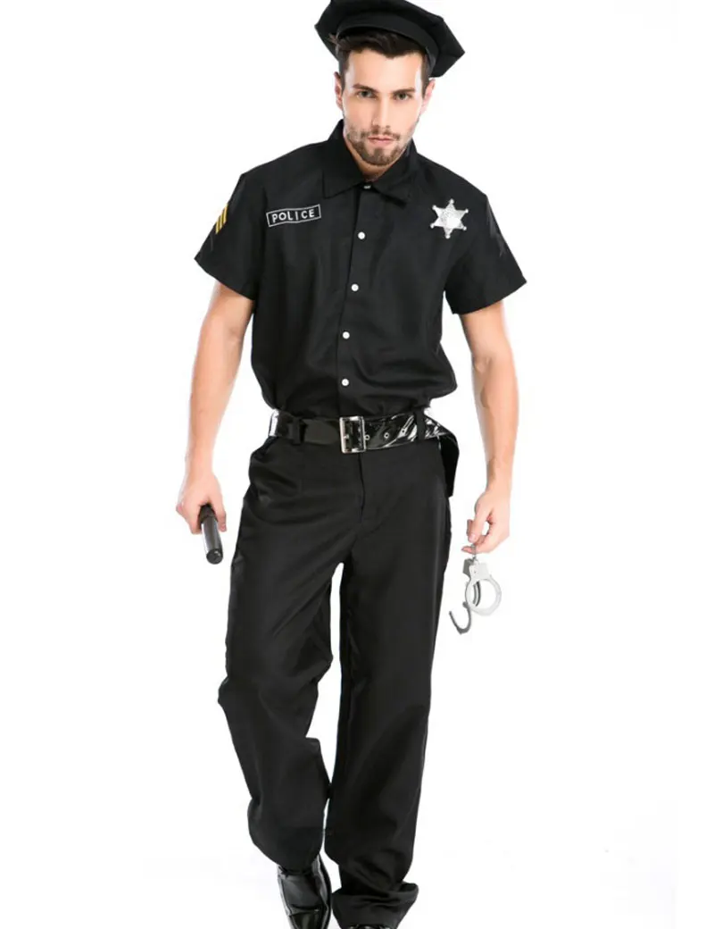Umorden костюмы на Хэллоуин Черный Взрослый Американский Полицейский костюм