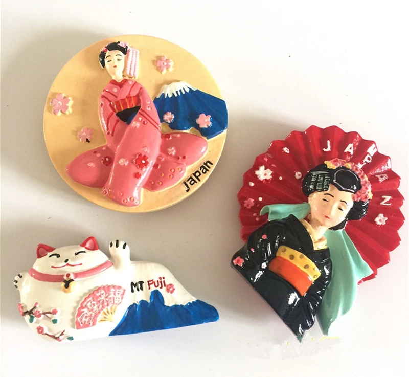 Японская Оригинальная кукла кабуки 3D магниты на холодильник сувениры для