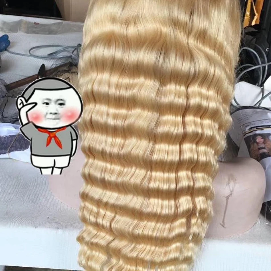 Halo Hair, 613, глубокая волна, на кружеве, человеческие волосы, парики, малазийские, кудрявые, блонд, на кружеве, al, парики, длинные, волна воды, парики для черных женщин