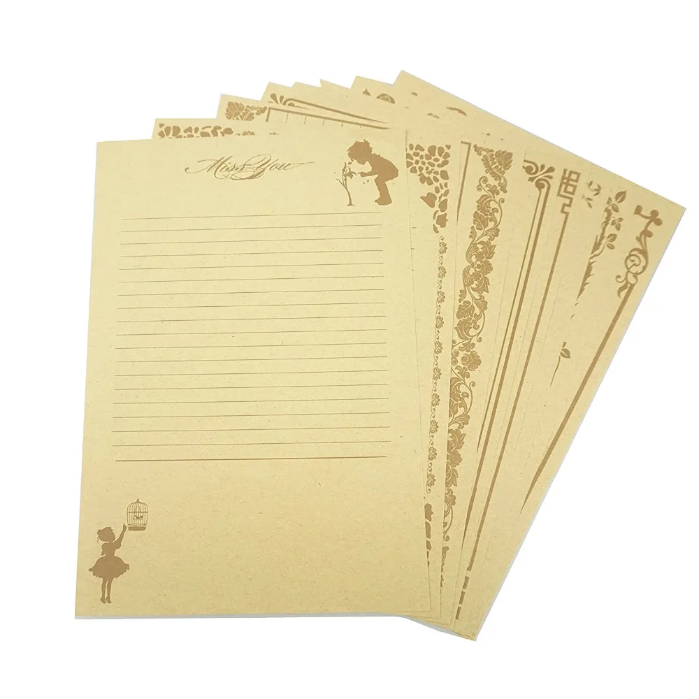 24 шт. винтажные канцелярские письма в ретро стиле бумажные письма|stationery letter|paper