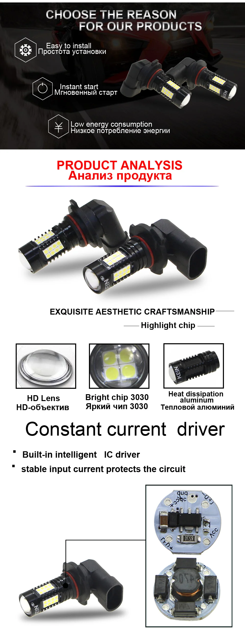 KEIN 2 шт. 36SMD P13W led H10 9005 9006 H8 H11 H16 HB3 HB4 H7 PY20d туман светильник led Автомобильная противотуманная фара DRL 12V 24V дневного света авто