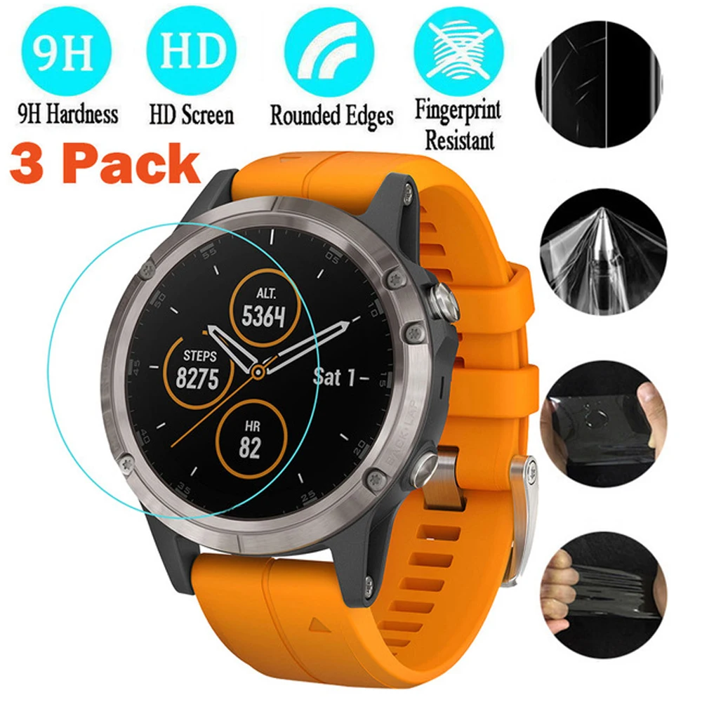 3 шт./лот для Garmin Fenix 5 3 5x 5S Plus 5+ 5x+ 5s+ смарт-часы Полное покрытие пленка из мягкого ТПУ протектор экрана(не закаленное стекло