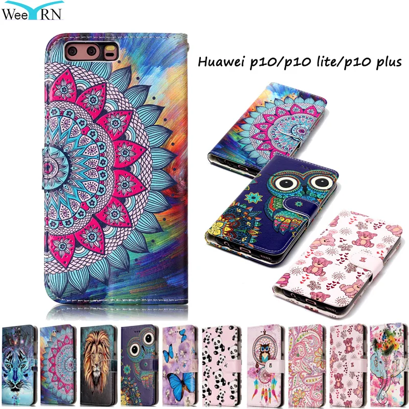 WeeYRN чехлы чехол на телефон на Huawei P10 P10 lite P10 plus(Хуавей П10 Лайт) корпус чехол для телефона кожаный Роскошный силиконовый PU флип бумажник для Huawei P10 Lite P10 Plus чехол книжка