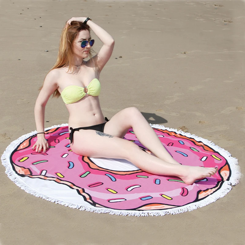Пляжное полотенце с фруктами пончиками цветной пляжный матрас ананасом арбузом